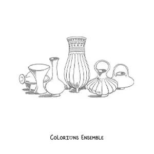 Image à colorier d'une poterie aztèque