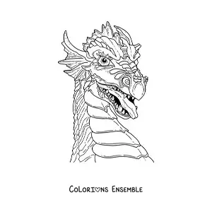 Image à colorier d'un dragon chinois