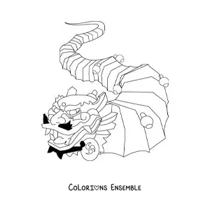 Image à colorier d'un dragon de la culture chinoise