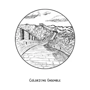 Image à colorier de la Grande Muraille de Chine
