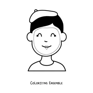 Image à colorier d'un mime français