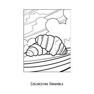 Image à colorier de croissants français traditionnels