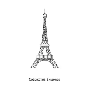 Image à colorier de la tour Eiffel facile