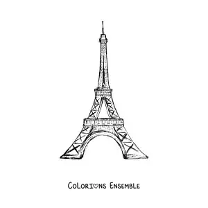Image à colorier de la tour Eiffel