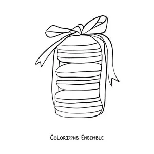 Image à colorier de macarons français