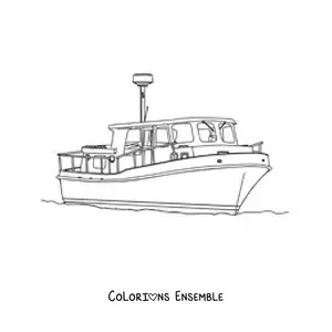 Image à colorier d'un yacht