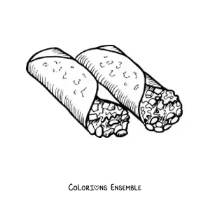 Image à colorier de burritos