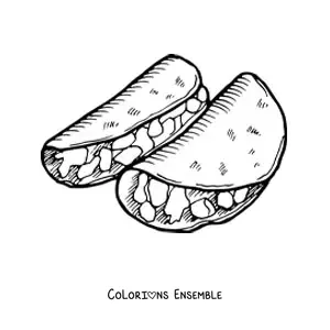 Image à colorier de tacos mexicains