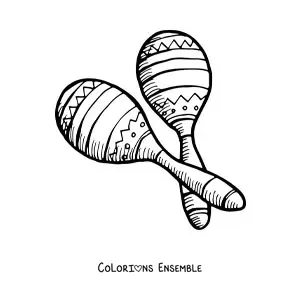 Image à colorier de maracas mexicaines