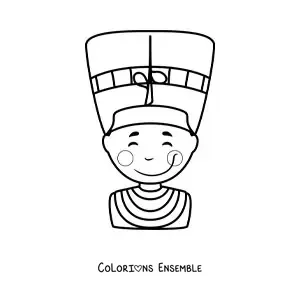 Image à colorier de Néfertiti rigolote