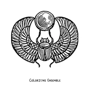Image à colorier d'un scarabée égyptien