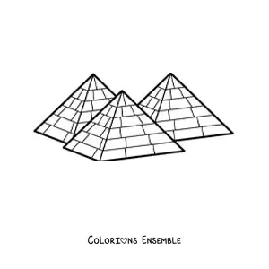 Image à colorier de pyramides égyptiennes