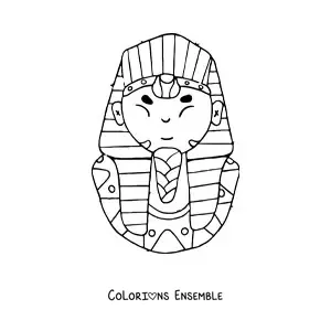 Image à colorier de Toutânkhamon rigolo