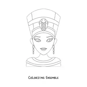 Image à colorier de Néfertiti facile