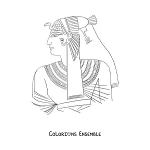 Image à colorier de la reine égyptienne Méritamon