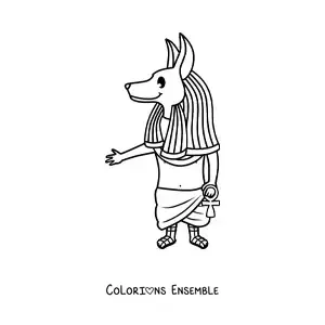 Image à colorier du dieu Anubis