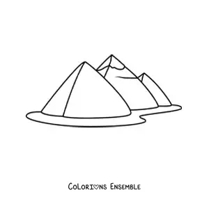 Image à colorier de pyramides égyptiennes faciles