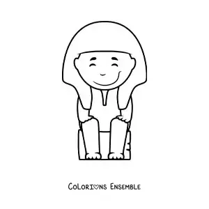 Image à colorier d'un sphinx rigolo