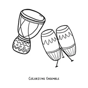 Image à colorier de tambours africains