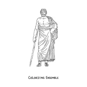 Image à colorier d'un homme en costume romain