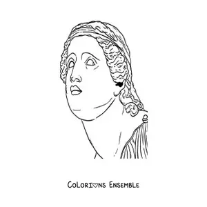 Image à colorier d'une sculpture romaine