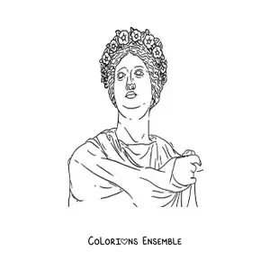 Image à colorier d'une sculpture de la Rome antique