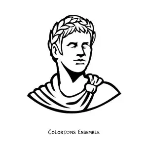 Image à colorier d'une sculpture romaine facile