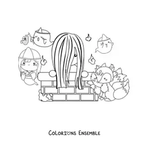 Image à colorier de fantômes de la mythologie japonaise