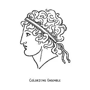 Image à colorier d'un homme de la Grèce antique