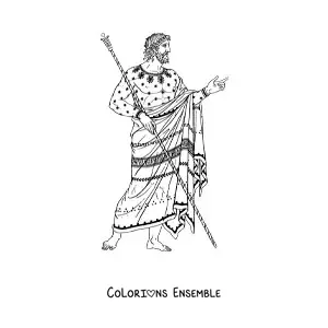 Image à colorier d'un homme grec