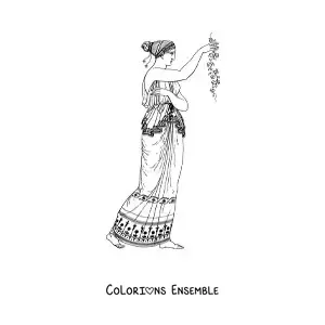 Image à colorier d'une femme grecque