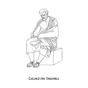 Image à colorier d'un homme de la culture grecque