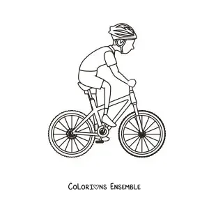 Image à colorier d'un cycliste