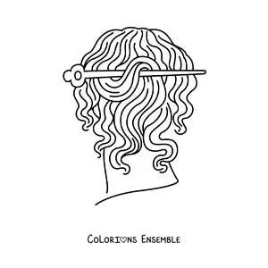 Image à colorier d'une coiffure grecque