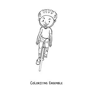 Image à colorier d'un cycliste