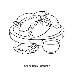 Image à colorier de cuisine espagnole