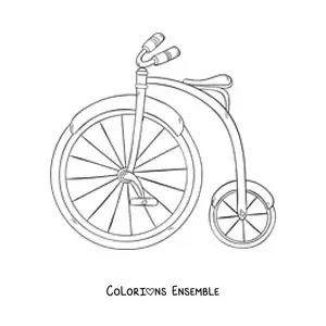 Image à colorier d'un vélo ancien