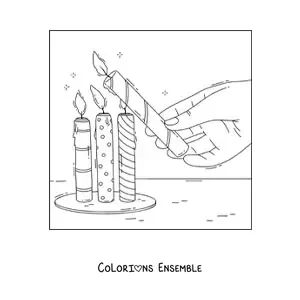 Image à colorier du jour des petites bougies