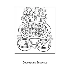 Image à colorier d’un plat typique d’Argentine