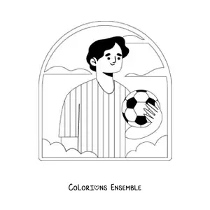Image à colorier d’un joueur de football argentin animé