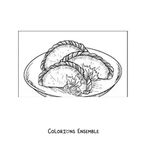 Image à colorier d’empanadas traditionnelles de la culture argentine