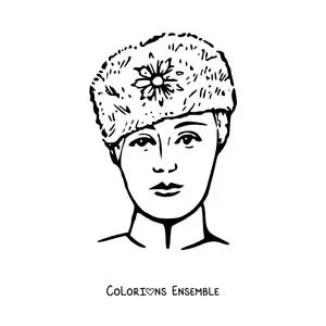 Image à colorier d’un visage de femme russe