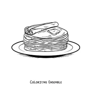 Image à colorier d’un plat typique de Russie