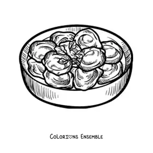 Image à colorier de cuisine traditionnelle de Russie