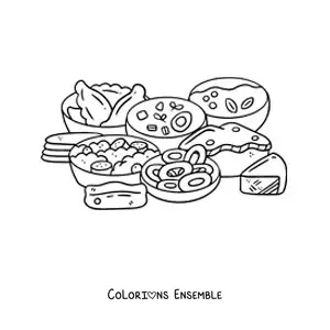 Image à colorier de cuisine russe
