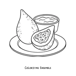 Image à colorier d’un plat traditionnel du Brésil