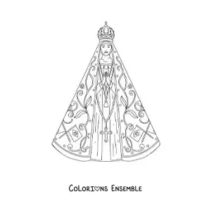 Image à colorier de Notre-Dame de Fatima