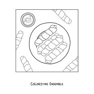 Image à colorier de tequeños