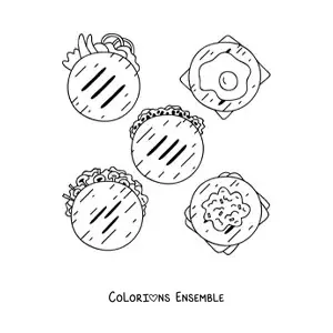 Image à colorier de cuisine traditionnelle vénézuélienne