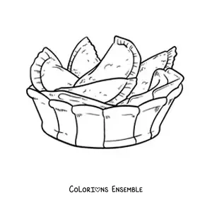 Image à colorier d’un plat typique du Venezuela